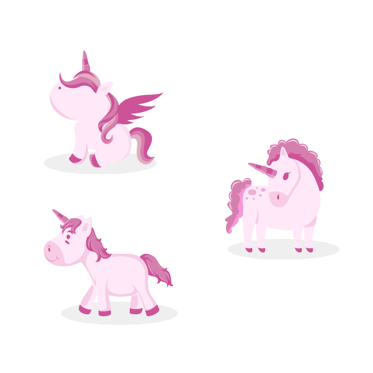 Pink Unicorn Vector Template