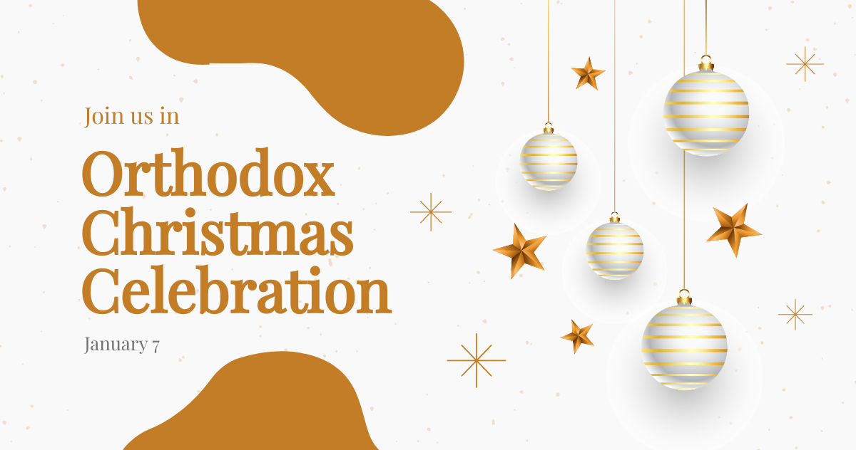 Free Orthodox Christmas Celebration Facebook Post Template
