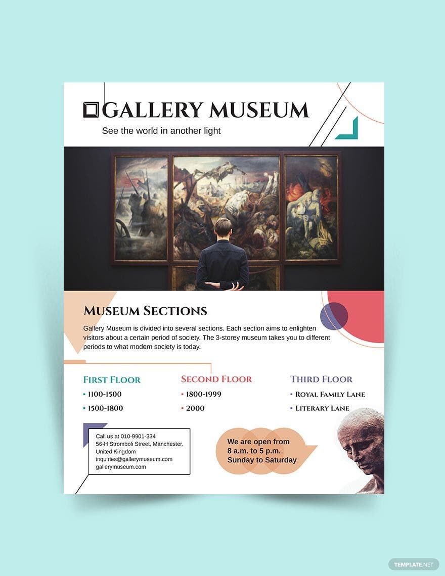 Museum Flyer Template in Word, Illustrator, PSD, Apple Pages, Publisher, InDesign
