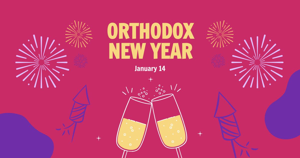 Free Happy Orthodox New Year Facebook Post Template