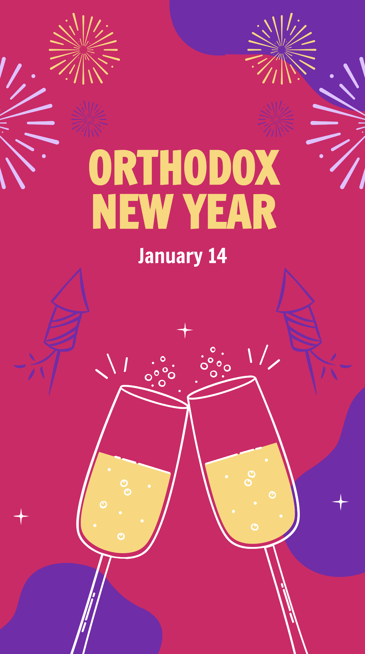 Free Happy Orthodox New Year Whatsapp Post Template