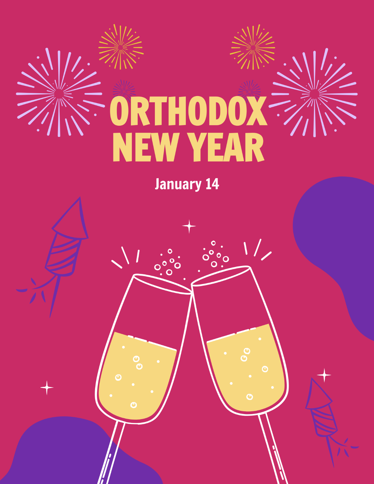 Happy Orthodox New Year Flyer Template