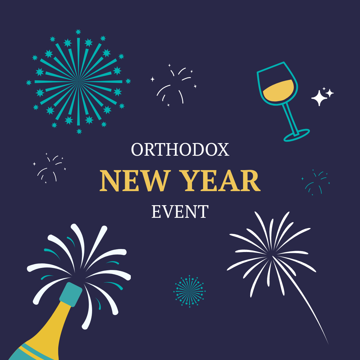 Free Orthodox New Year Event Linkedin Post Template