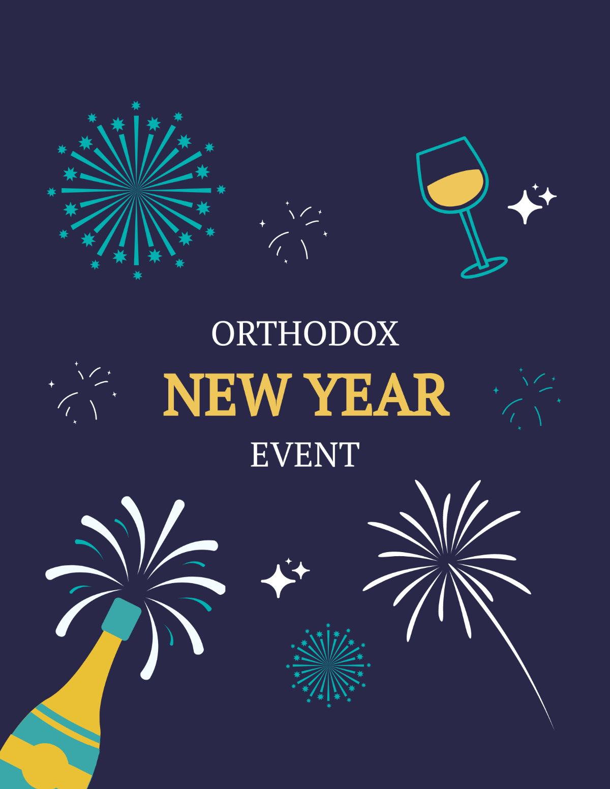 Orthodox New Year Event Flyer