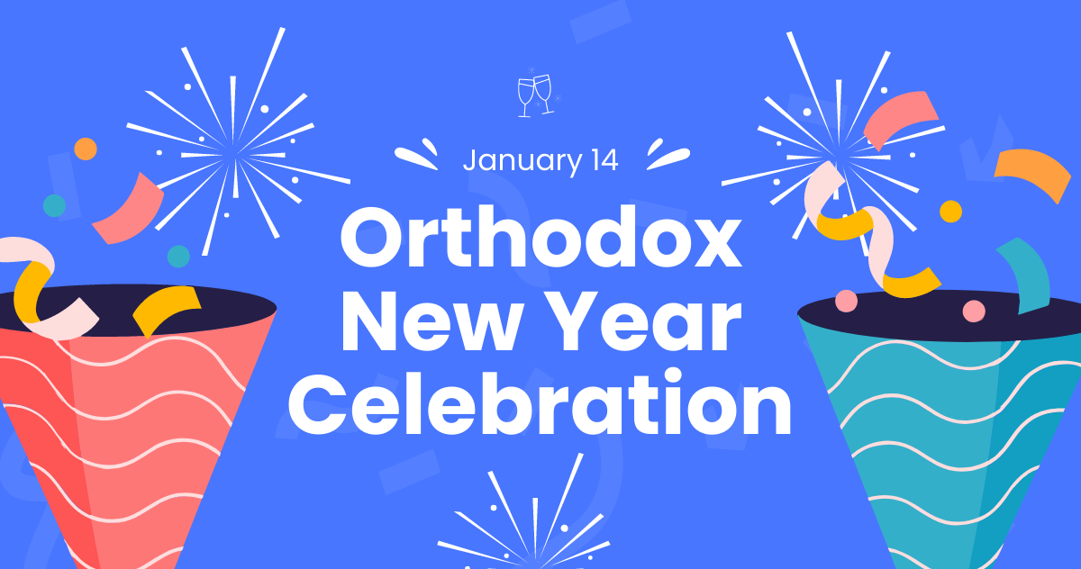 Free Orthodox New Year Celebration Facebook Post Template