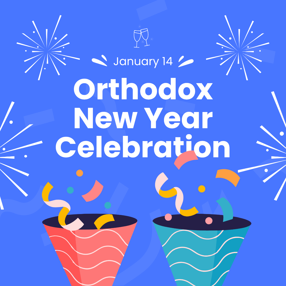 Free Orthodox New Year Celebration Instagram Post Template
