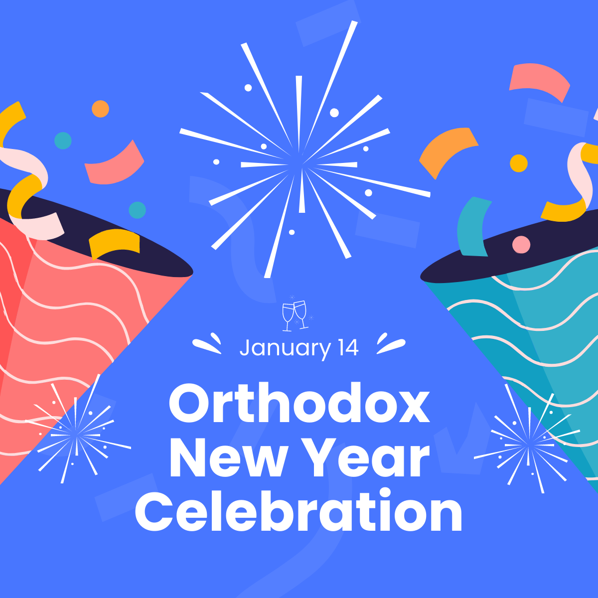 Free Orthodox New Year Celebration Linkedin Post Template