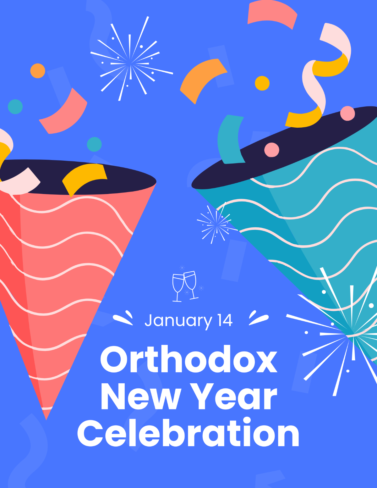 Free Orthodox New Year Celebration Flyer Template