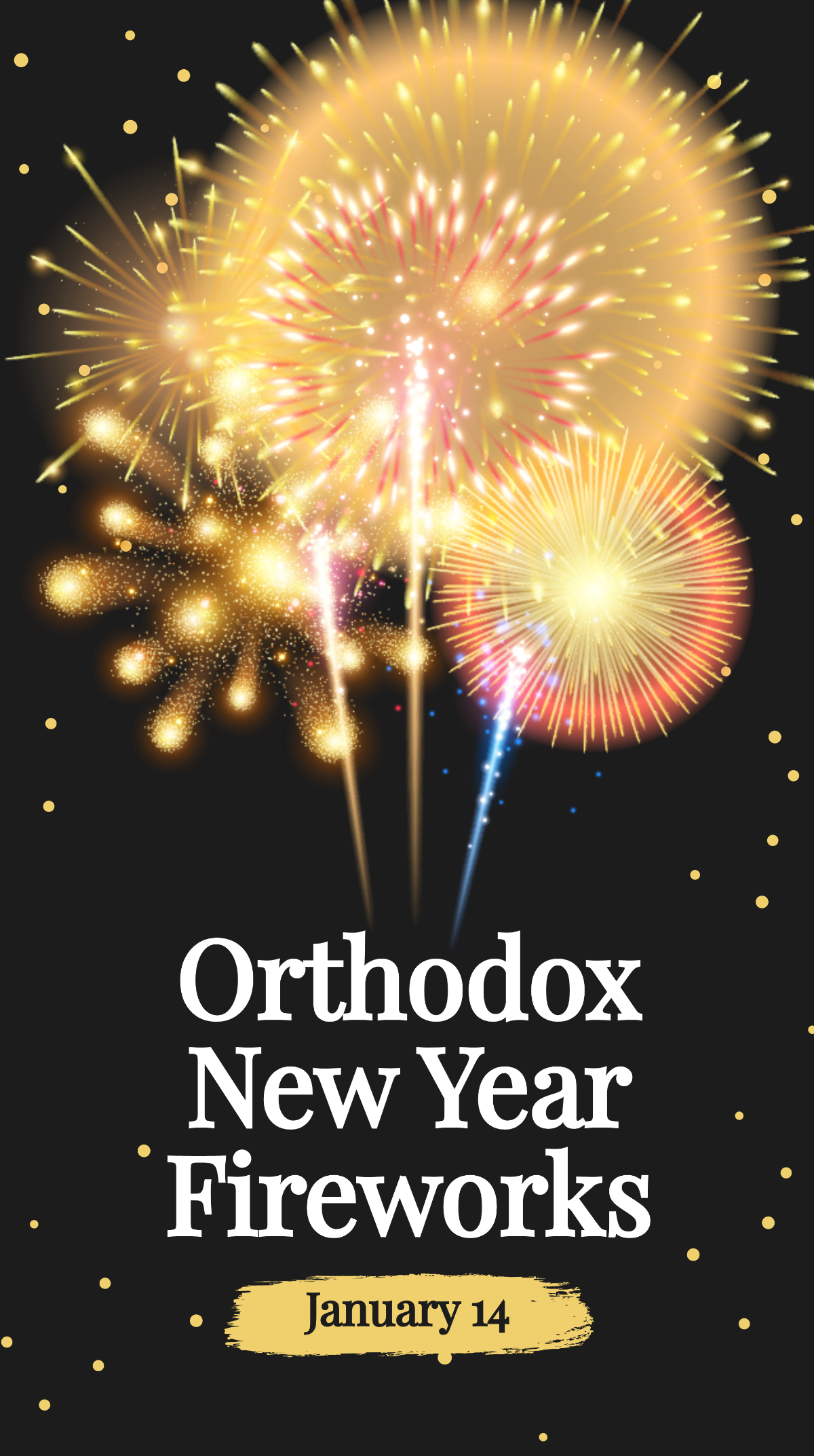 Free Orthodox New Year Fireworks Instagram Story Template