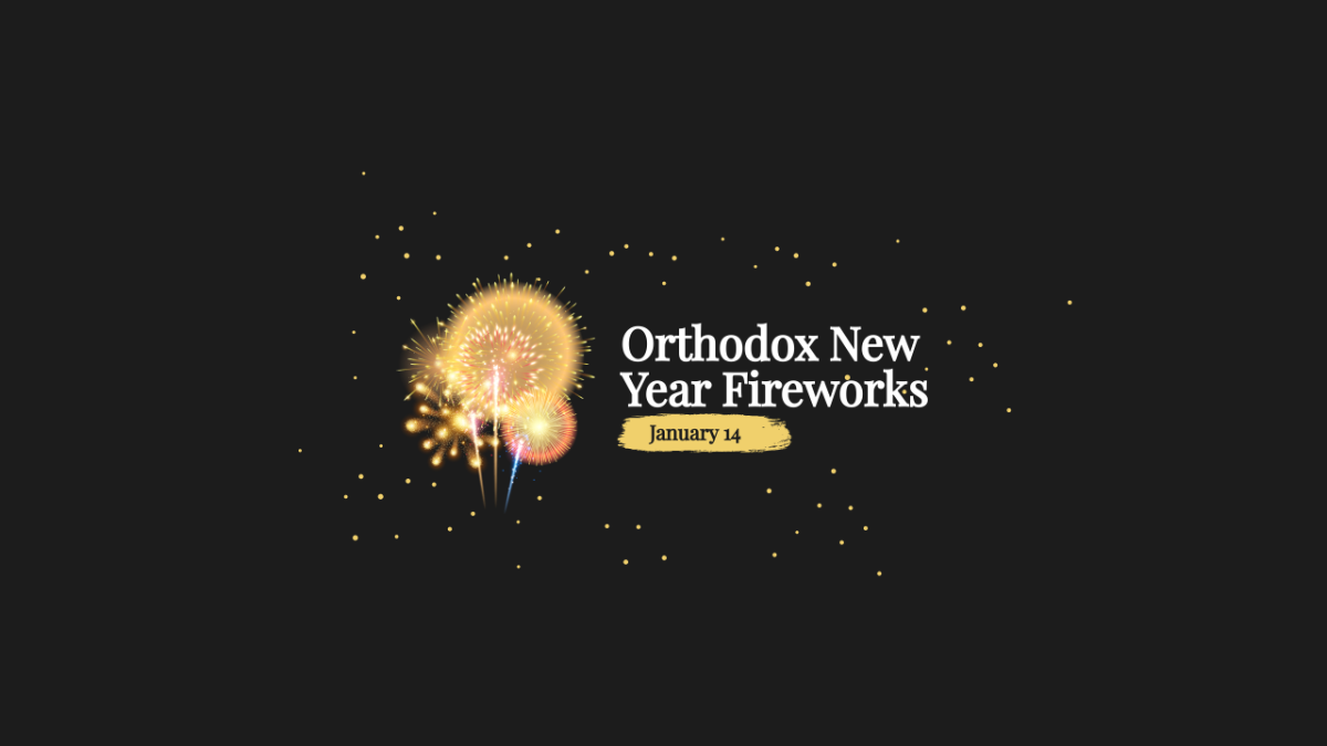 Orthodox New Year Fireworks Youtube Banner Template