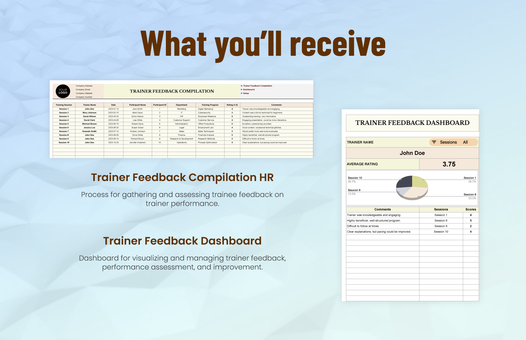 Trainer Feedback Compilation HR Template