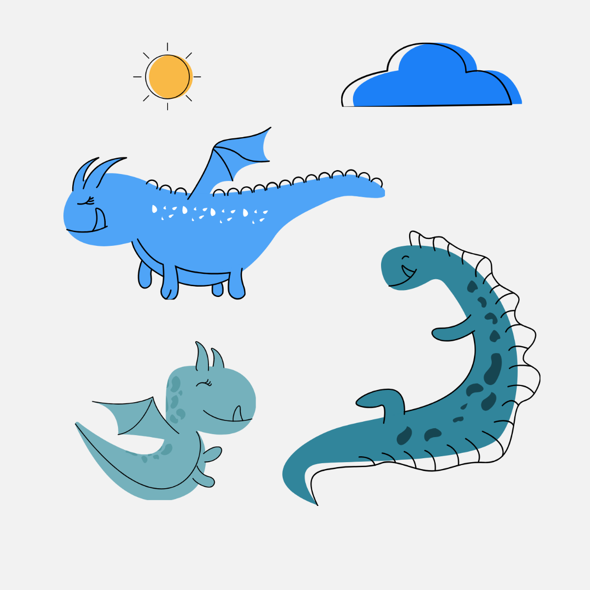 Free Baby Dragon Vector Template