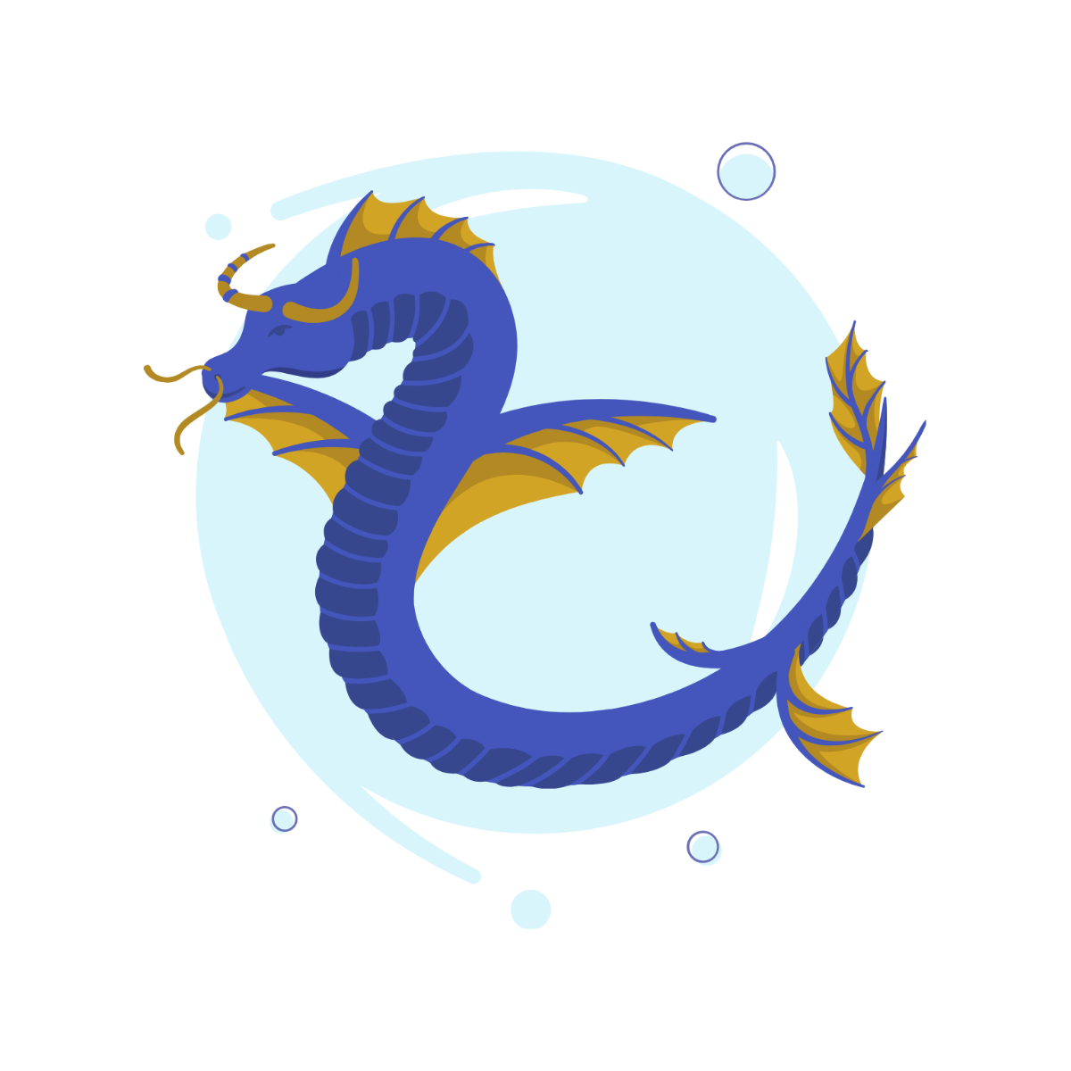 Water Dragon Vector Template