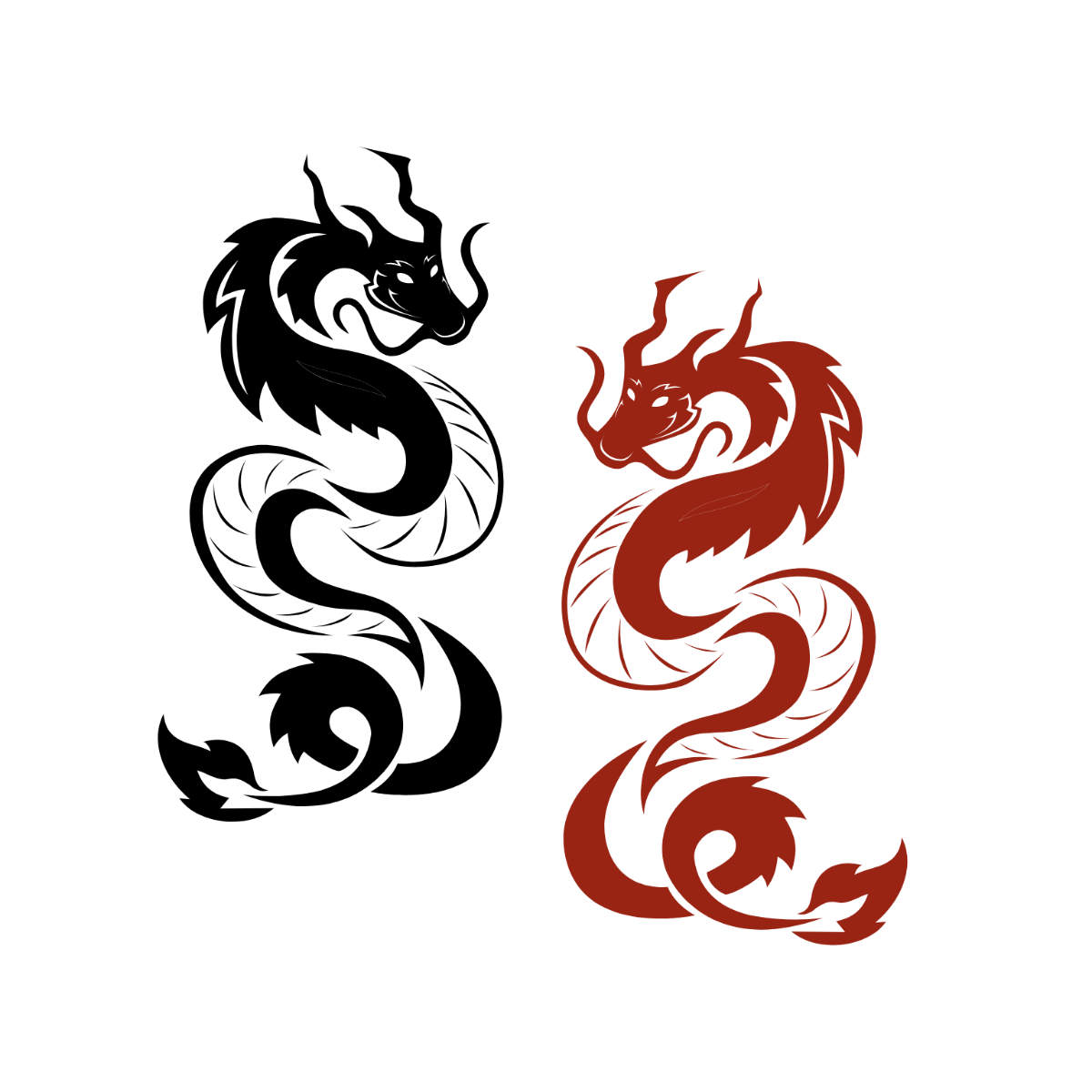 Dragon Tattoo Vector Template