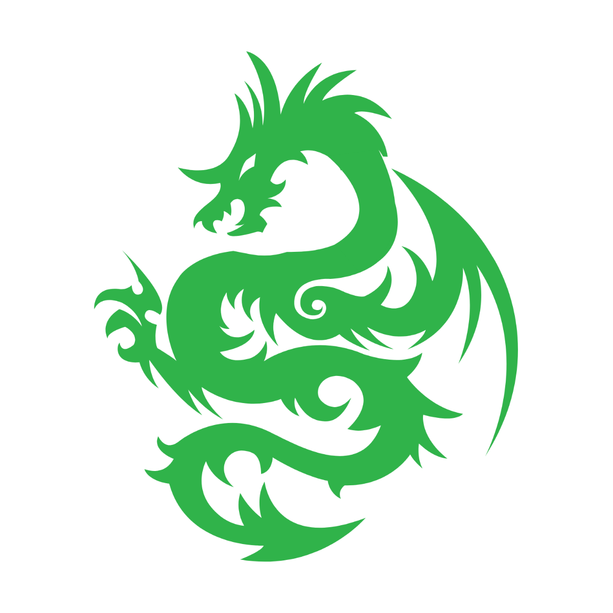 Free Green Dragon Vector Template