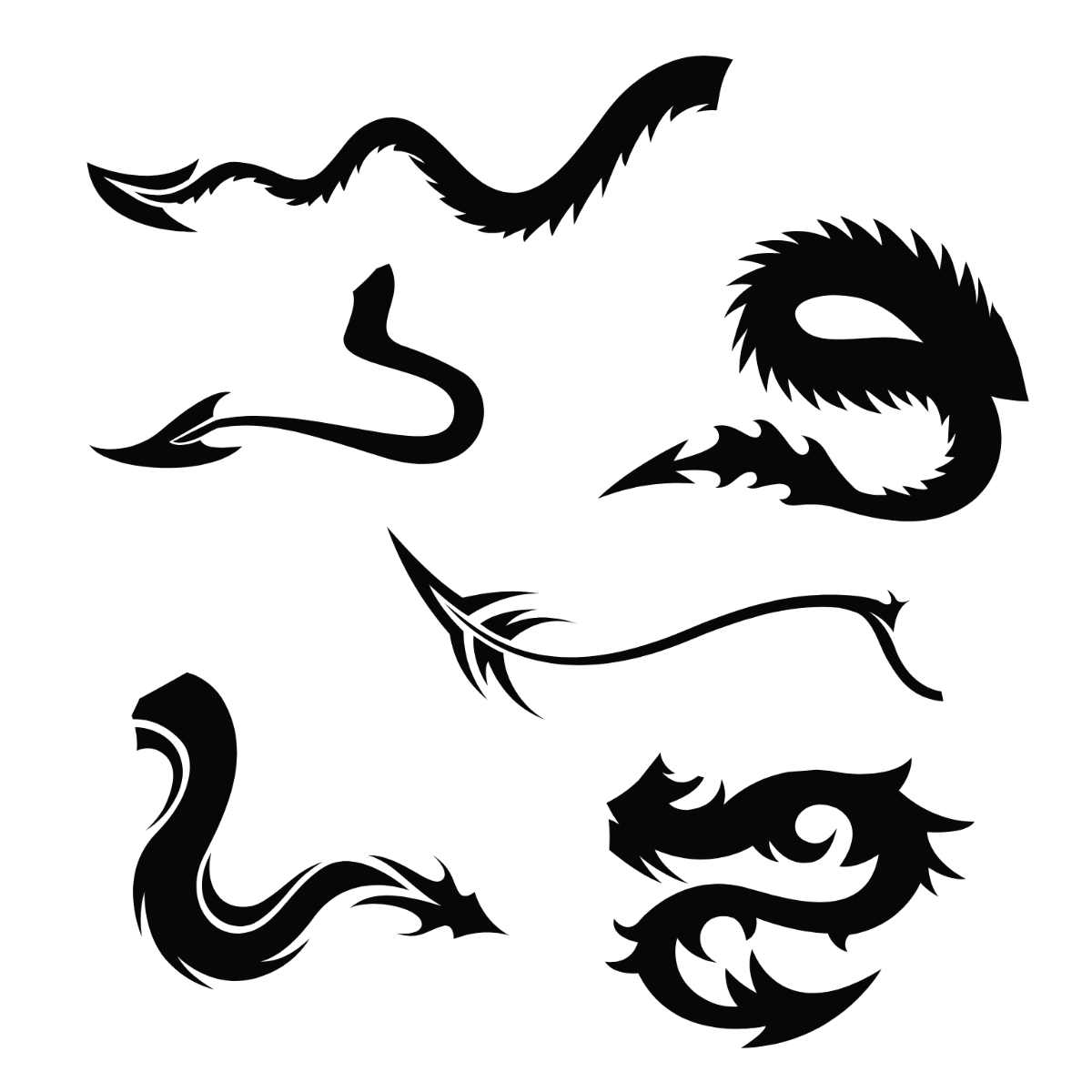 Dragon Tail Vector Template