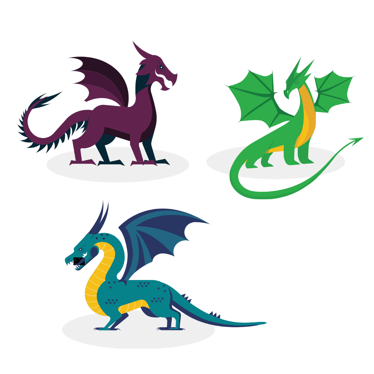 Free Medieval Dragon Vector Template