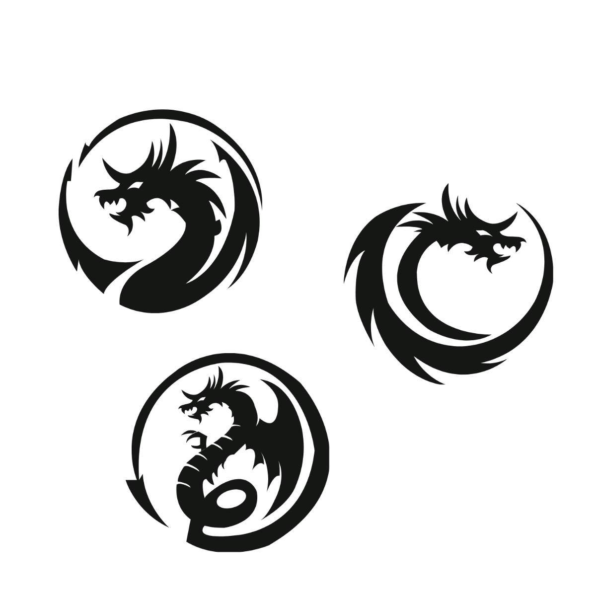 Free Circle Dragon Vector Template