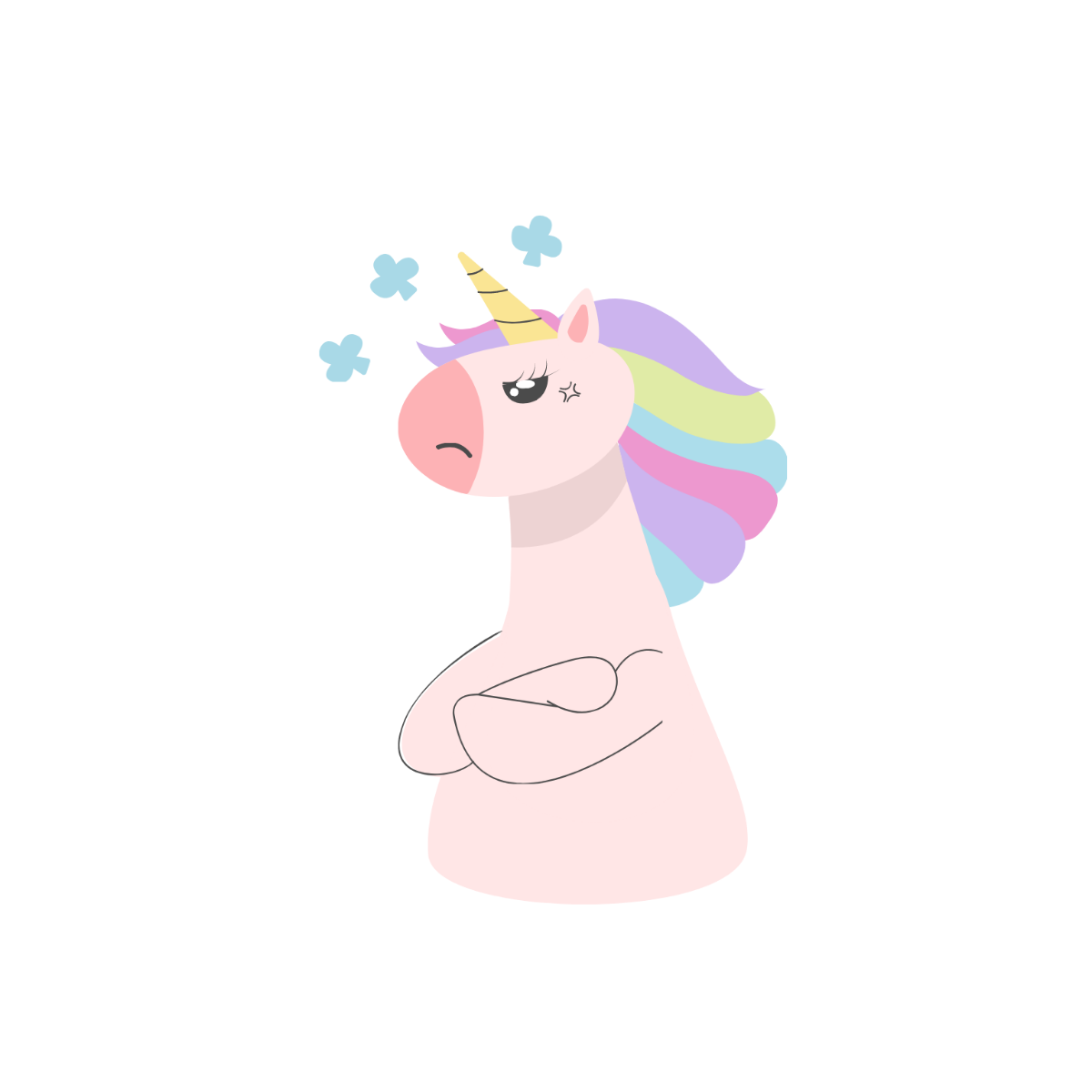 Free Angry Unicorn Vector Template