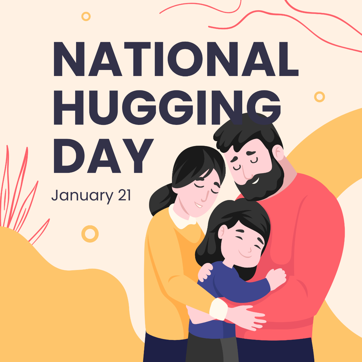 Free National Hugging Day Instagram Post Template
