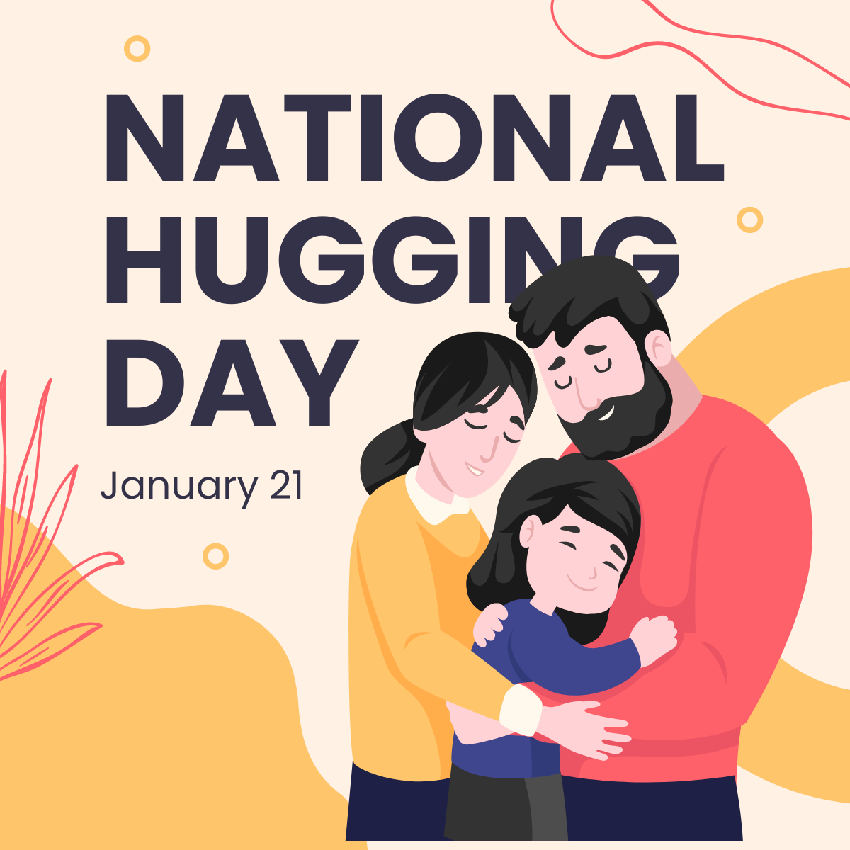 Free National Hugging Day Linkedin Post Template