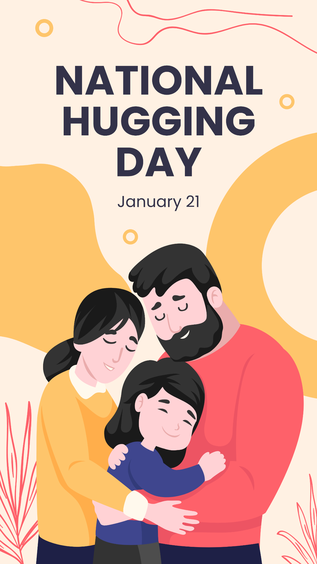 Free National Hugging Day Whatsapp Post Template