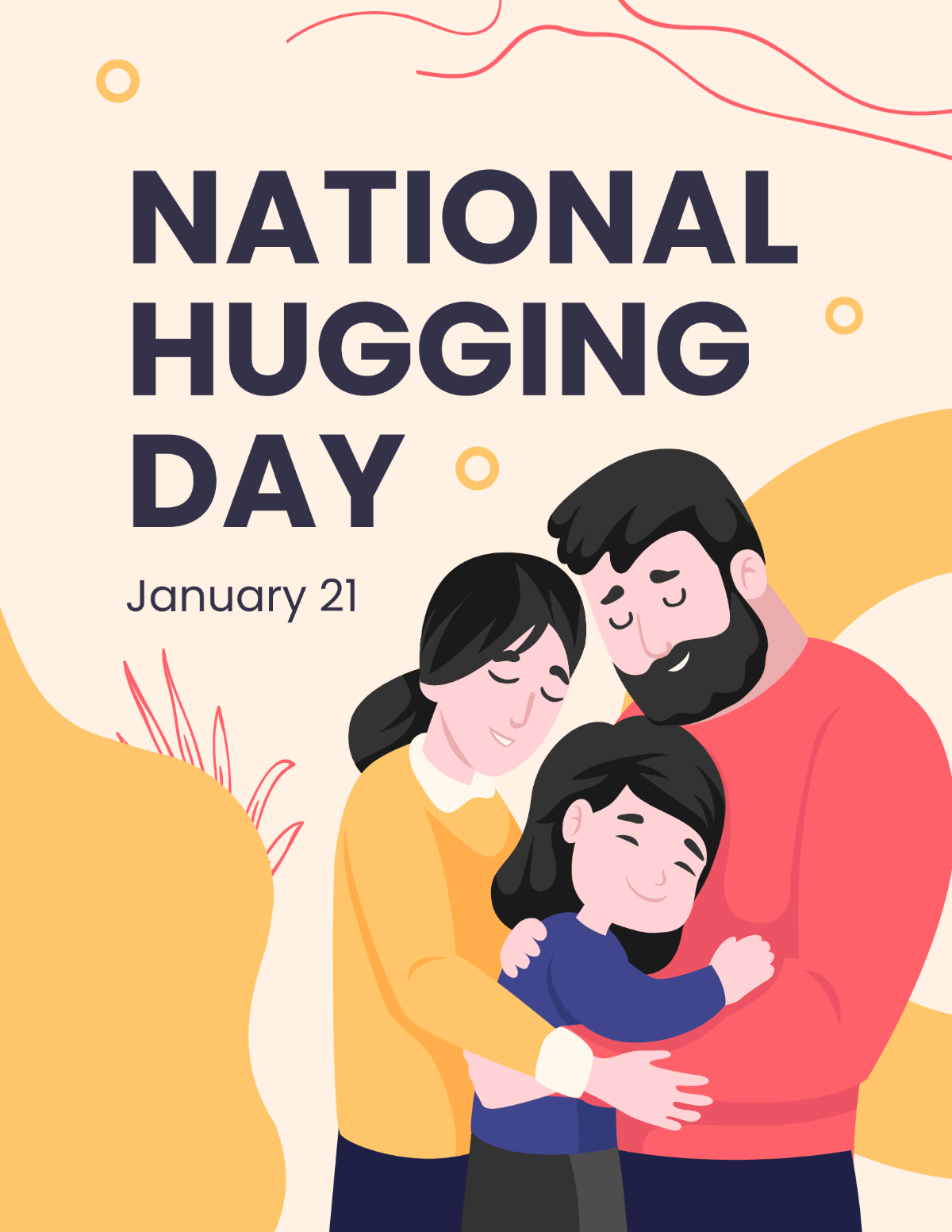 National Hugging Day Flyer Template