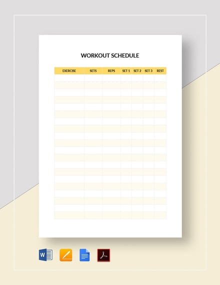 Blank Workout Schedule 