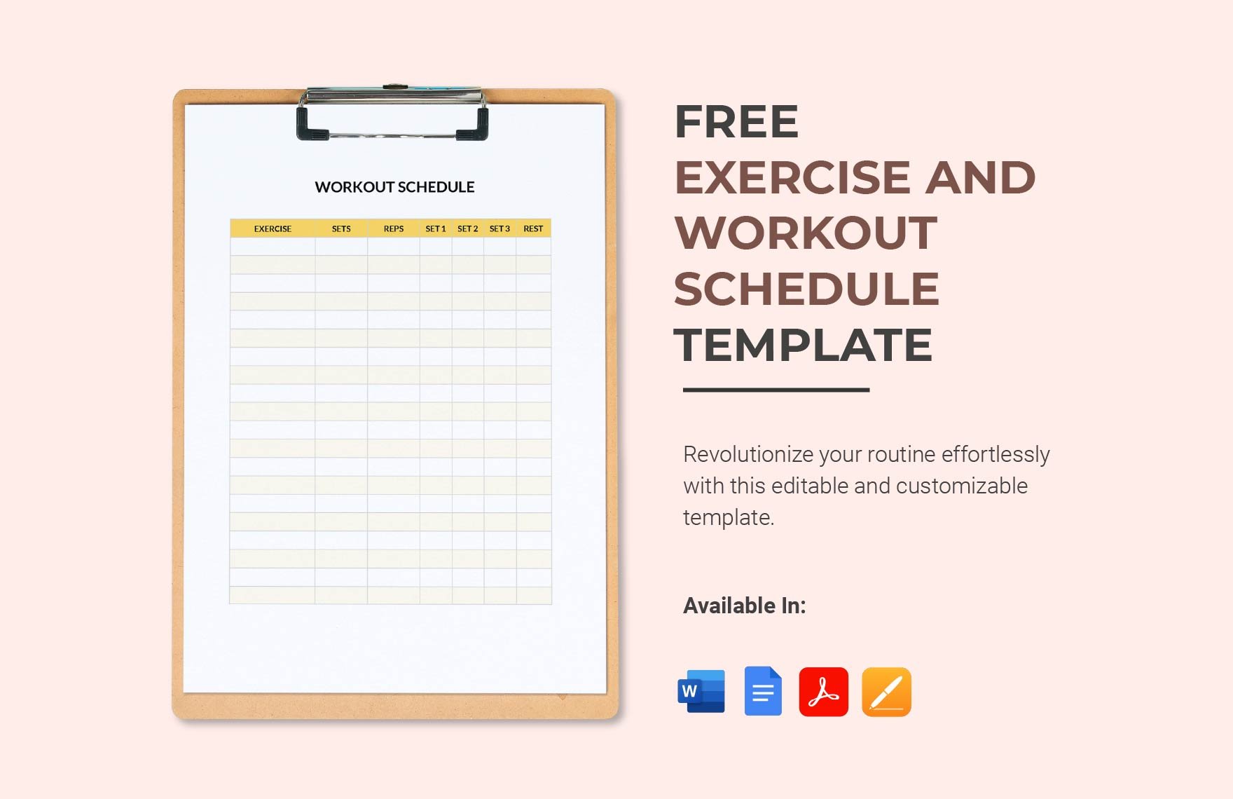 Exercise and Workout Schedule Template