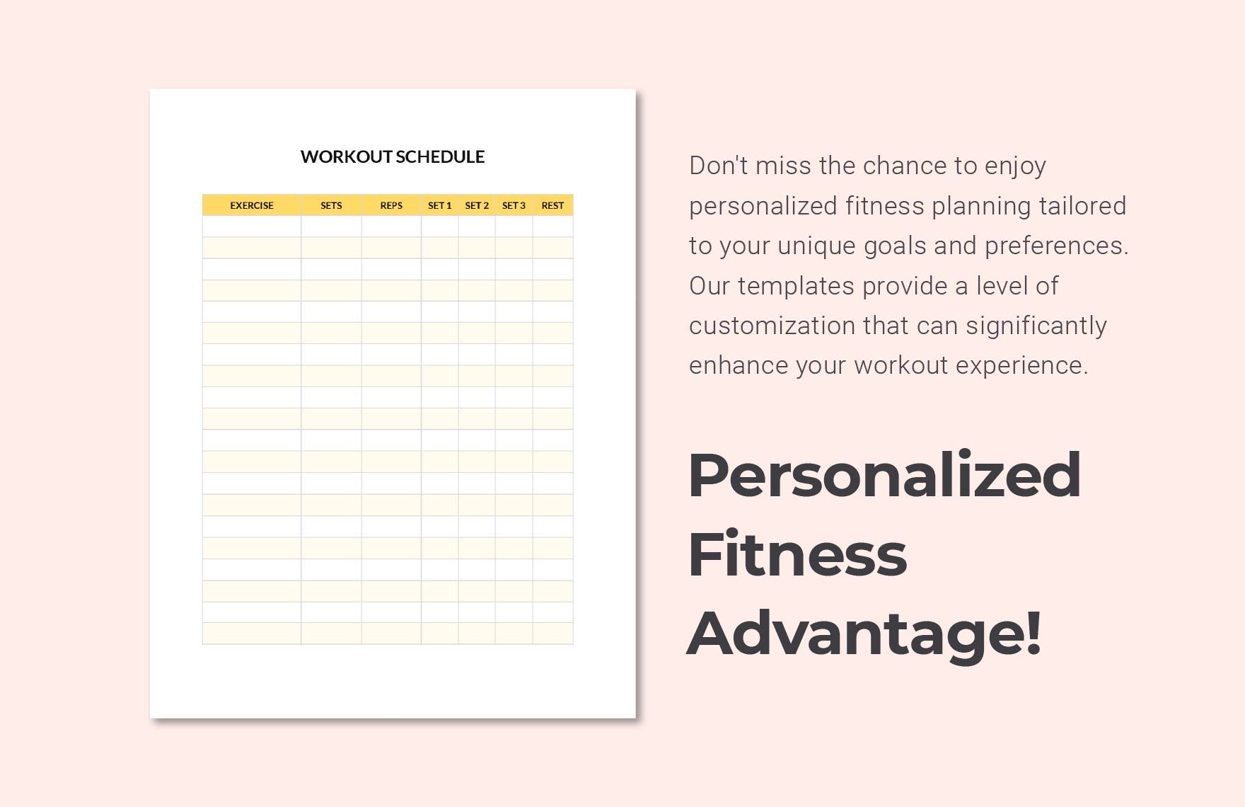Exercise and Workout Schedule Template