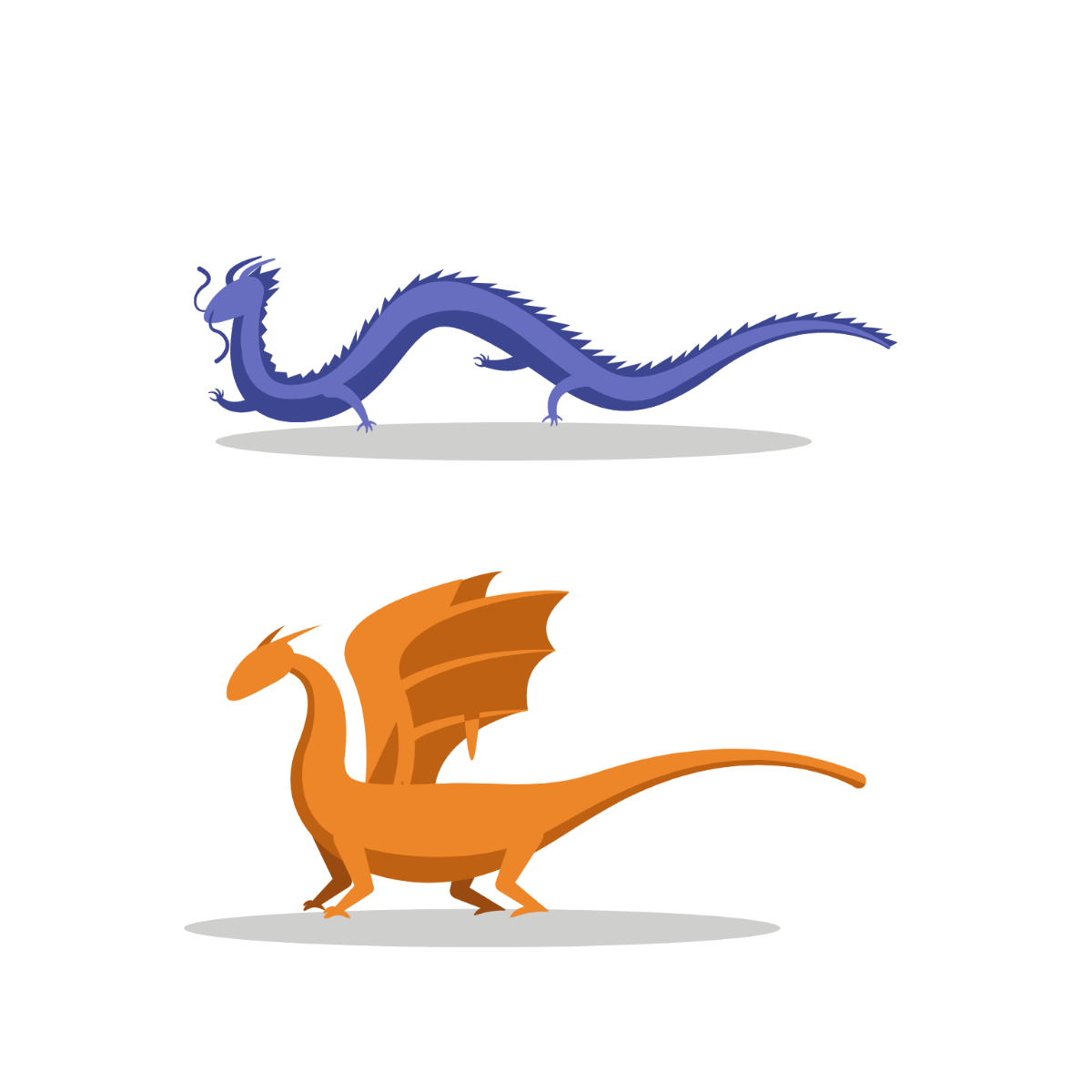 Flat Dragon Vector Template