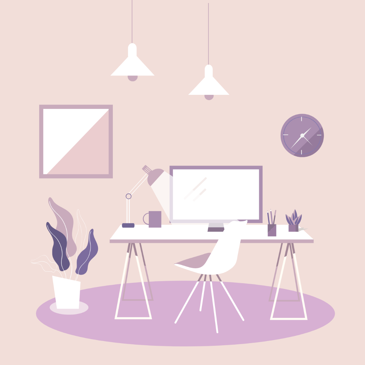 White Office Vector Template