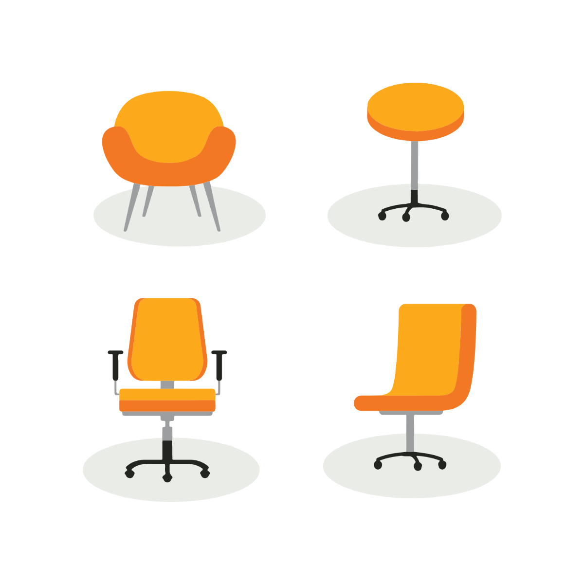 Office Chair Vector Template