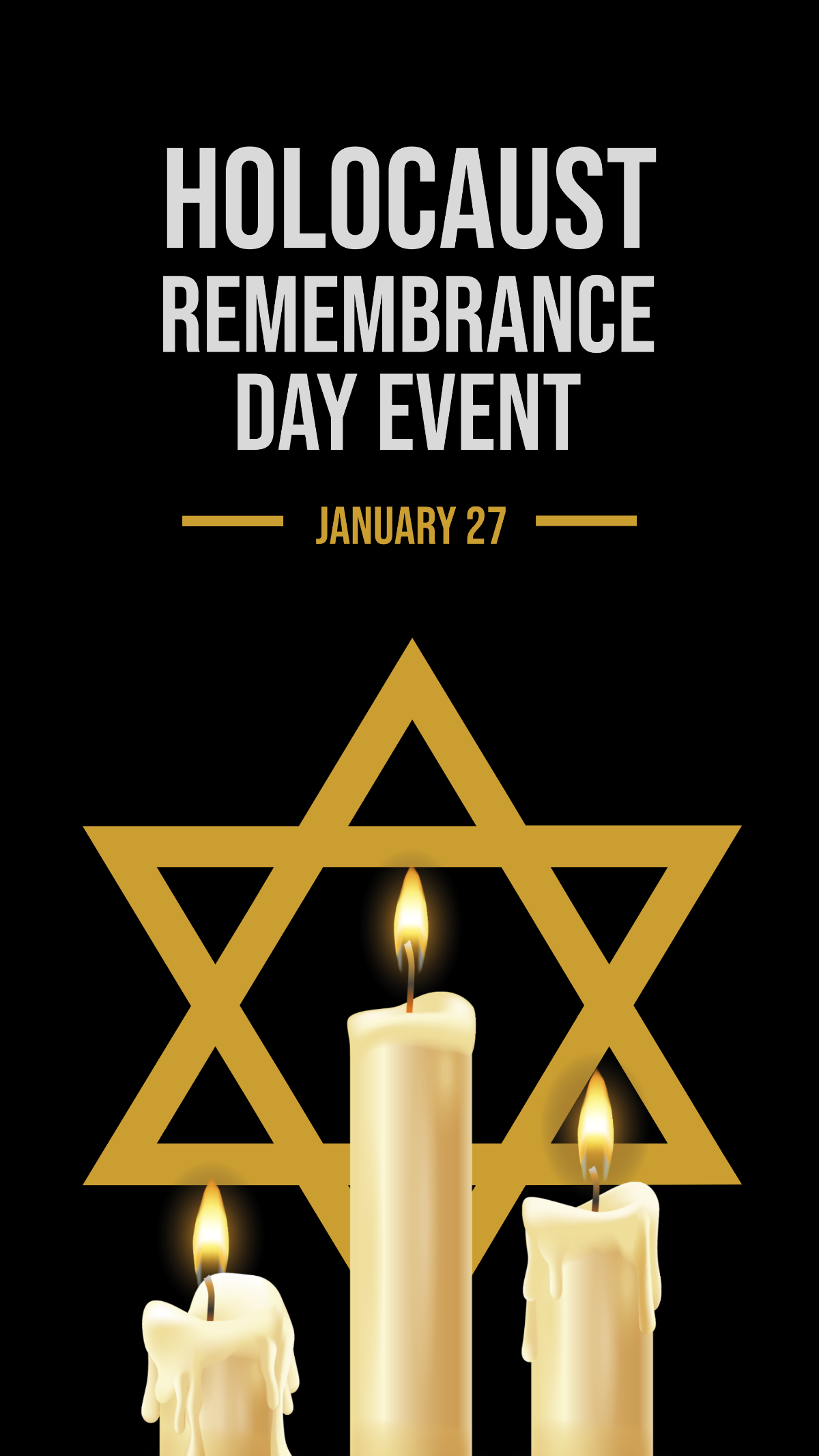 Free Holocaust Remembrance Day Event Whatsapp Post Template