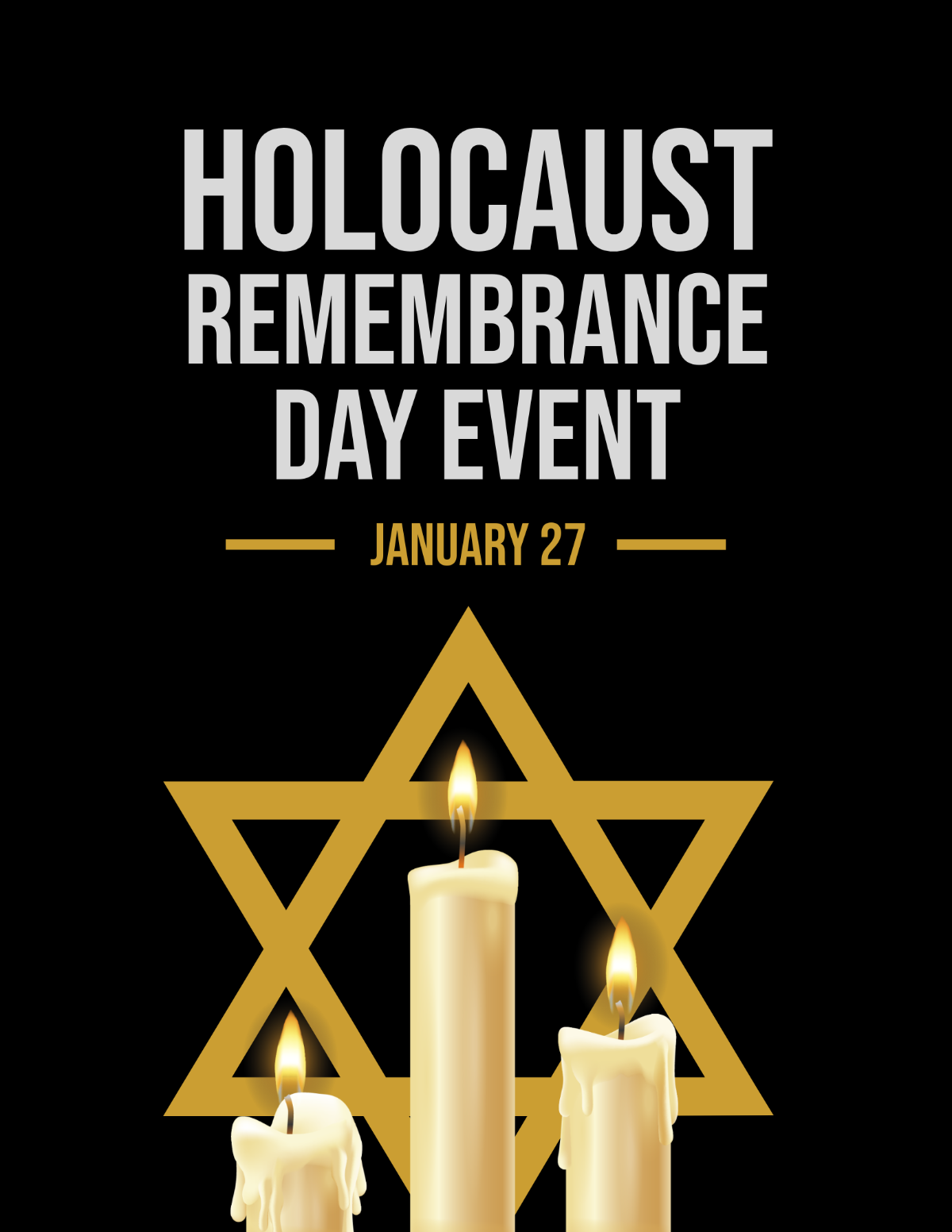 Holocaust Remembrance Day Event Flyer