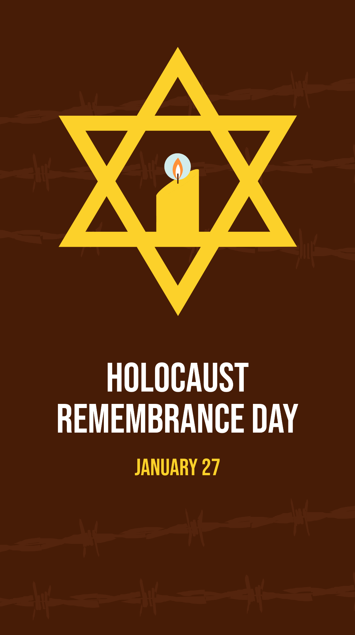 Free Holocaust Remembrance Day WhatsApp Post Template