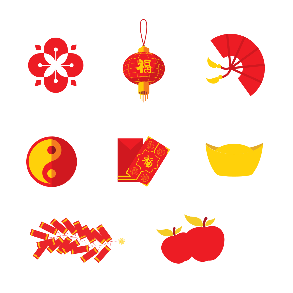 Chinese New Year Decoration Vector Template