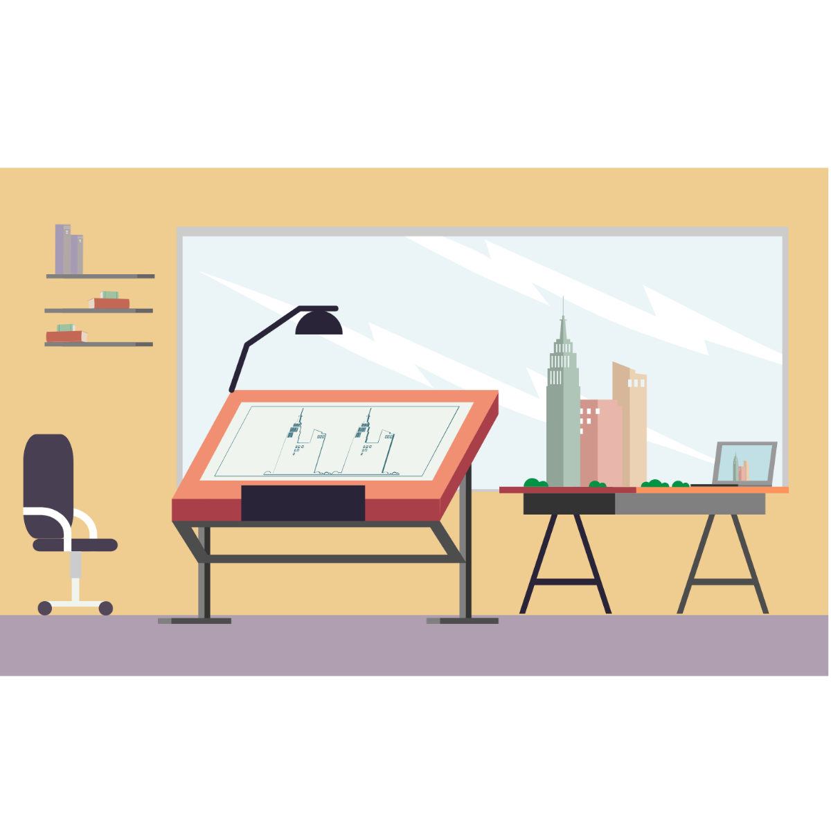 Architect Office Vector Template