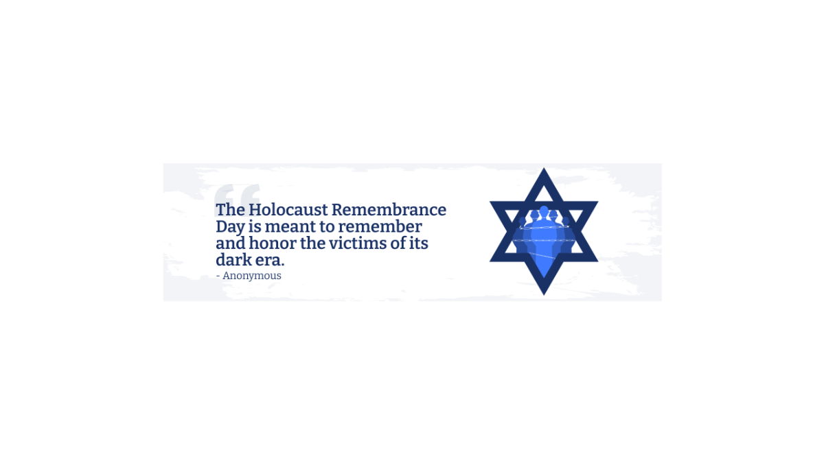 Free Holocaust Remembrance Day Quote Youtube Banner Template