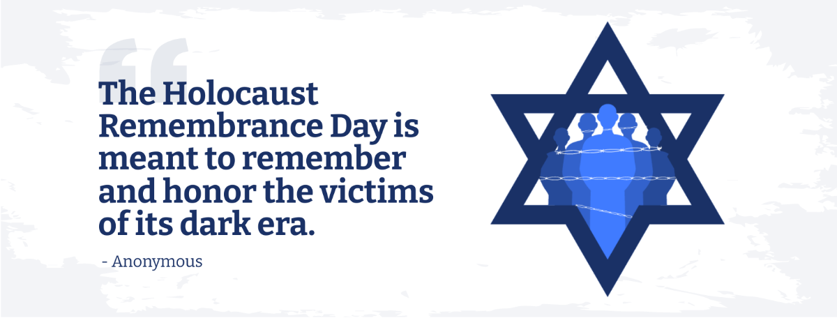Holocaust Remembrance Day Quote Facebook Cover Template