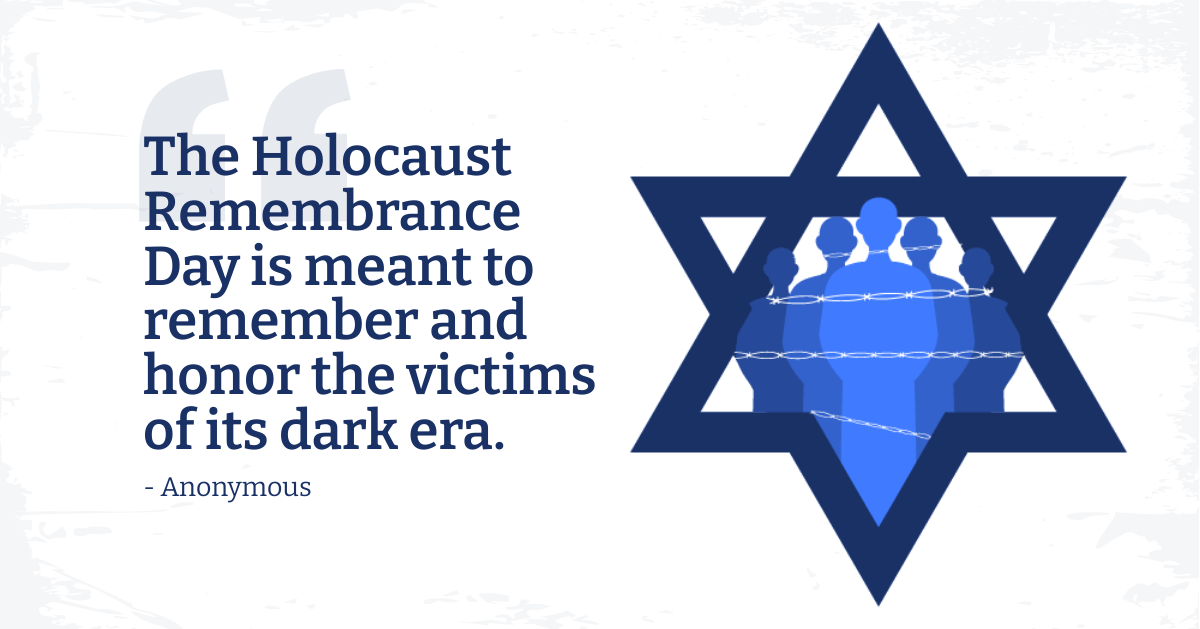 Holocaust Remembrance Day Quote Facebook Post Template