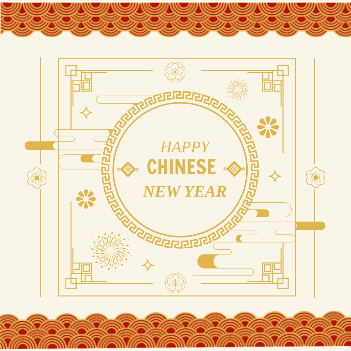 Oriental Chinese New Year Vector Template