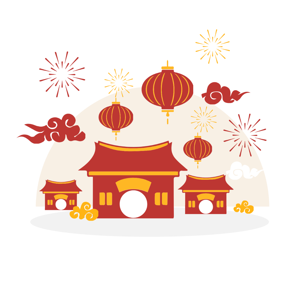 Free Cartoon Chinese New Year Vector Template
