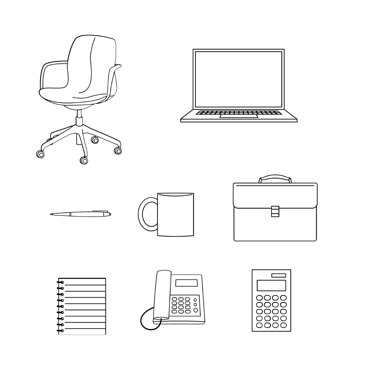 Free Office Doodle Vector Template