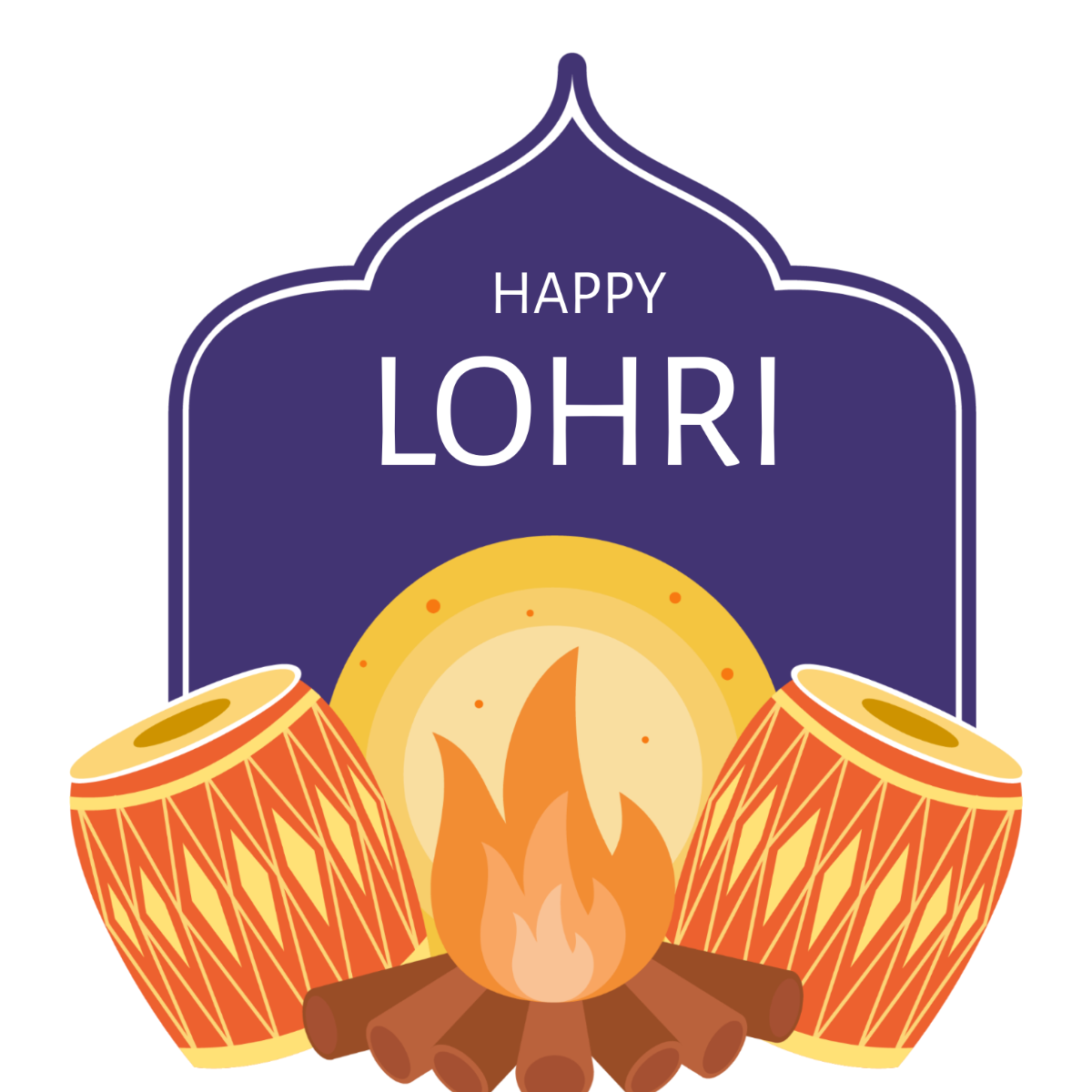 Free Lohri Holiday Vector Template
