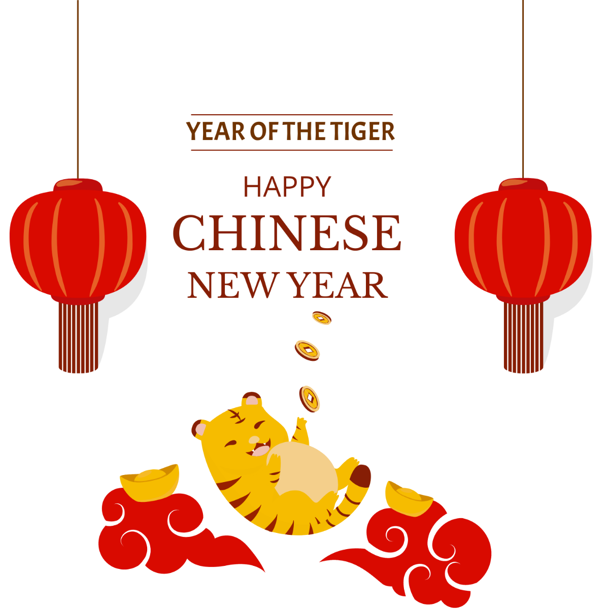 Cute Chinese New Year Vector Template