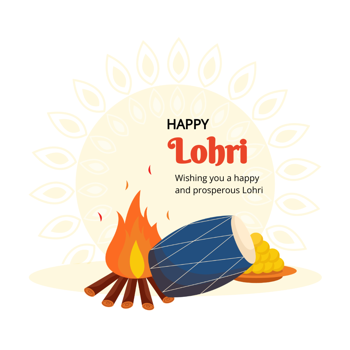 Lohri Wishes Vector