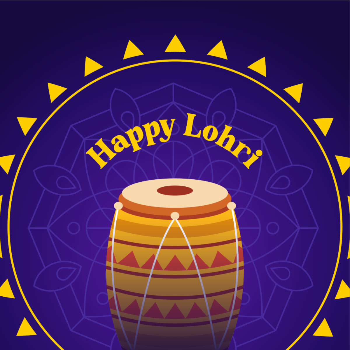 Elegant Happy Lohri Vector Template