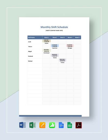 Free Monthly Schedule Google Sheets Templates, 9+ Download | Template.net