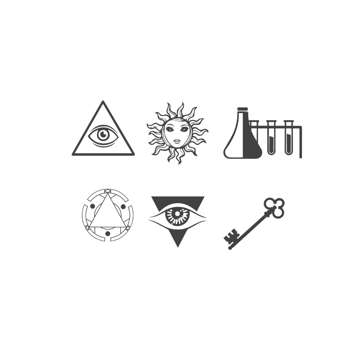 Isolated Alchemy Vector Template